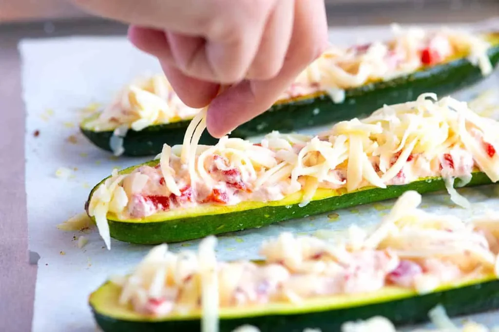 Los calabacines rellenos de queso son una buena opción cetogénica